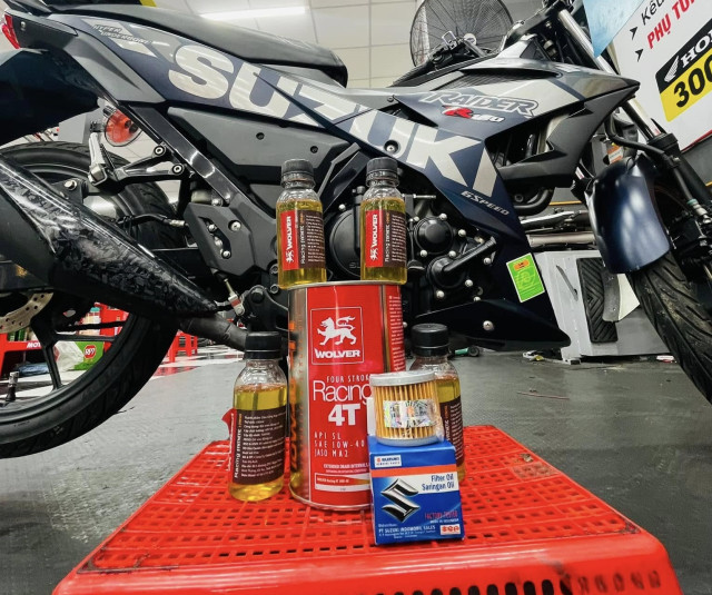 Dung tích nhớt xe suzuki raider bao nhiêu nên thay loại nào tốt - 11