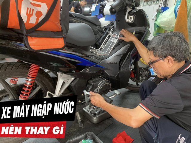 Xe máy bị ngập nước thì nên thay gì - 1