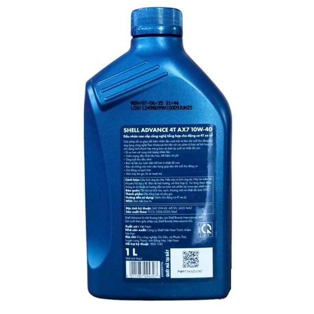 Shell advance 4t ax7 10w40 synthetic based 1l - 2