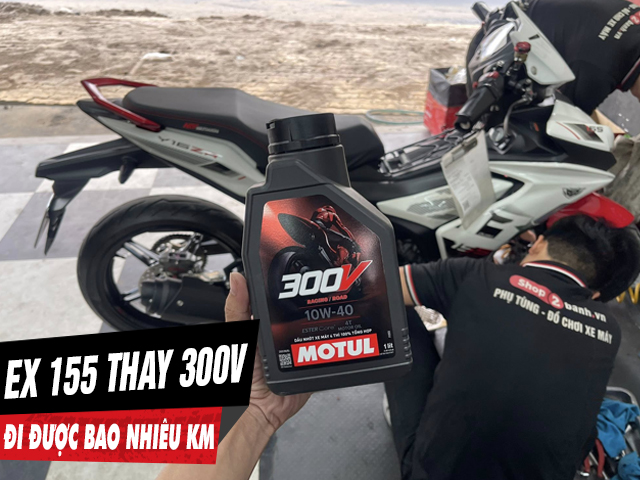 Exciter 155 thay nhớt motul 300v racing road đi được bao nhiêu km - 1