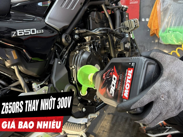 Z650rs thay nhớt motul 300v racing road giá bao nhiêu tiền - 1