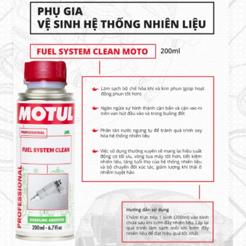 Vệ sinh phun xăng Motul Fuel System Clean Moto 200ml
