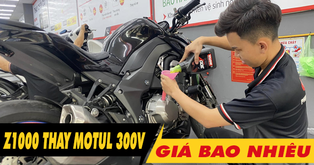 Z1000 thay nhớt Motul 300V Racing Road giá bao nhiêu tiền?
