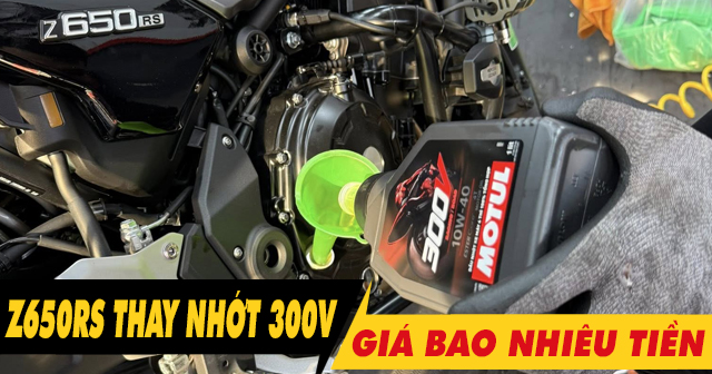 Z650RS thay nhớt Motul 300V Racing Road giá bao nhiêu tiền?